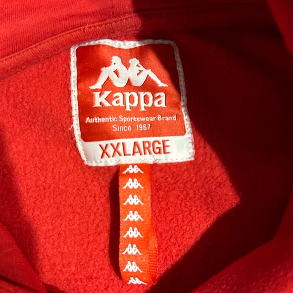 Kappa men’s red xl hoody sweatshirt drawstring shiny logo pullover streetwear - Picture 5 of 7